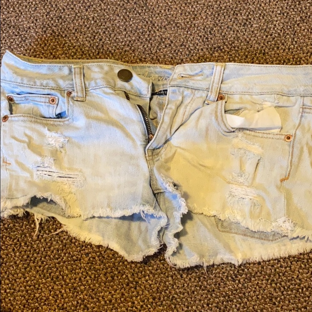 American Eagle Lightwash Distressed Shorts